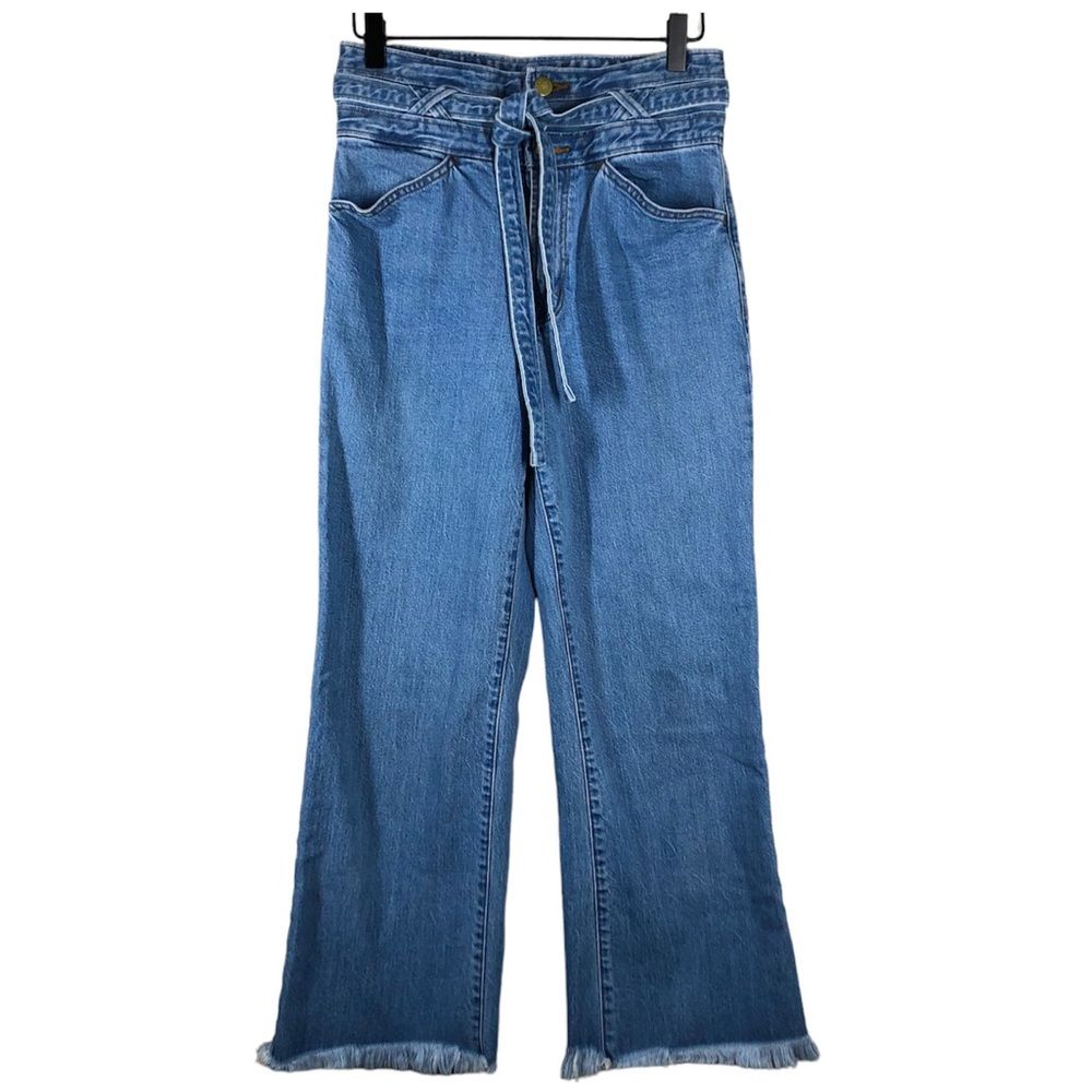 J Brand X Revolve Sukey High Waist Raw Edge Straight Leg Crop Jeans Size 26